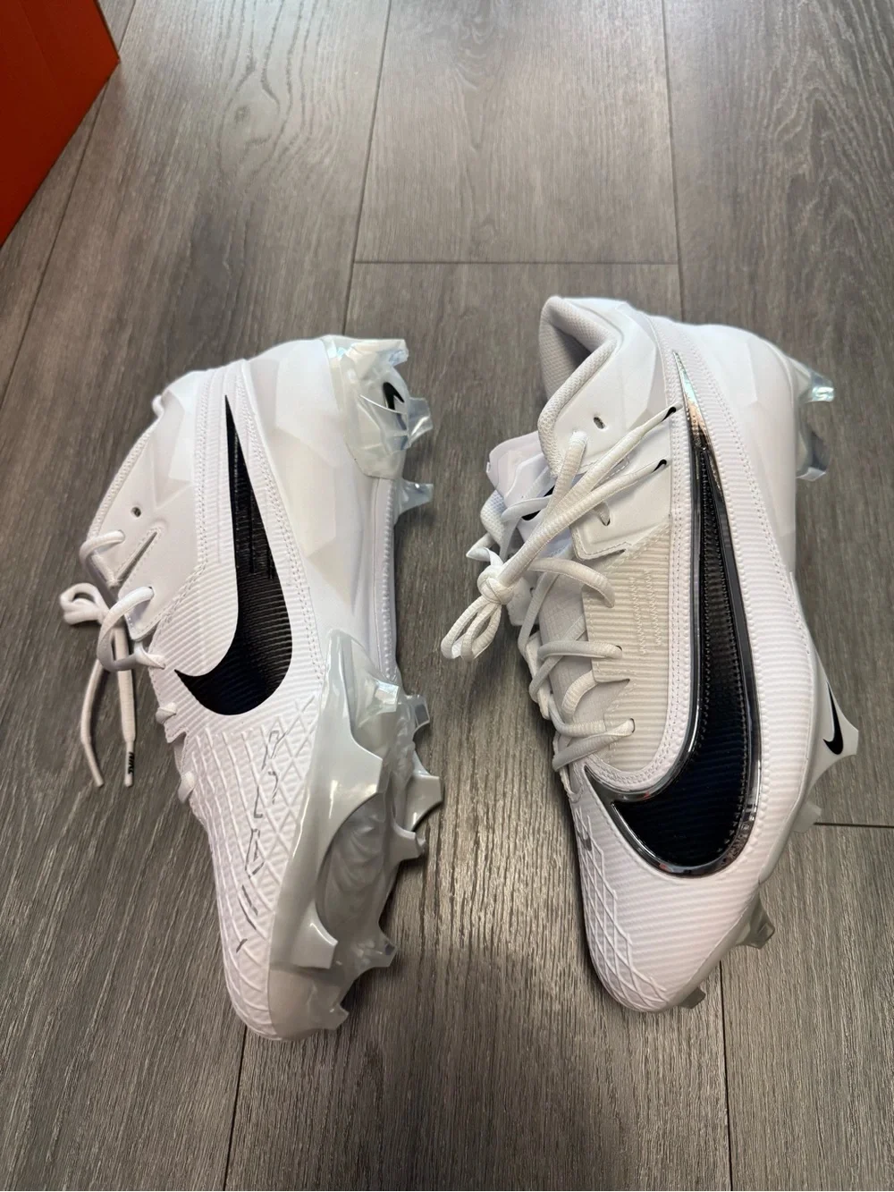 Nike Vapor Edge Elite 360 2 White Black Football Cleats FJ6125-100 Size 11 WIDE